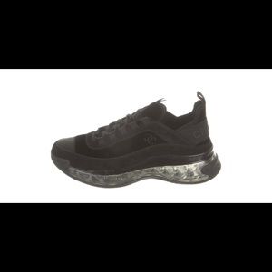 Chanel black velvet sneakers